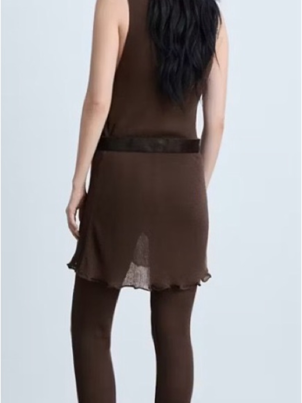 Mango Brown Sleeveless Tunic with Leggings Set